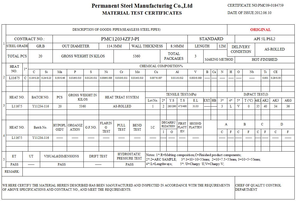 API 5L PSL2 GR.B Seamless Steel Pipes