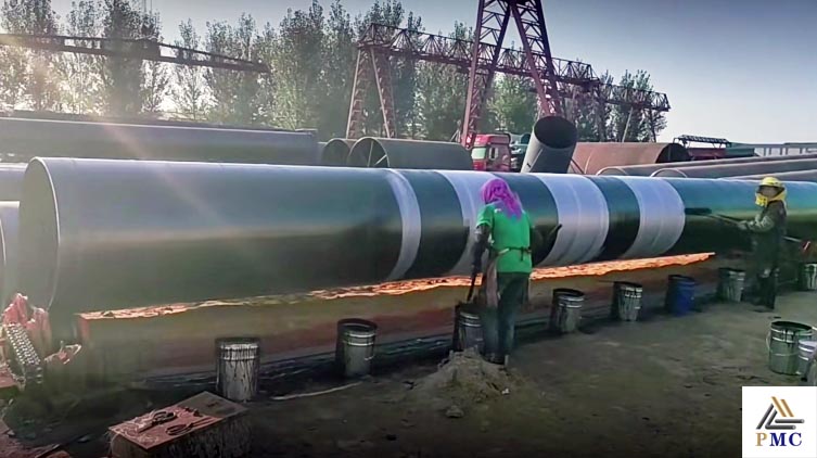 3PE Anti-corrosion spiral steel pipe production process