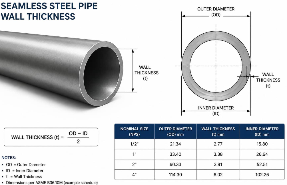 seamless pipe wall thickness
