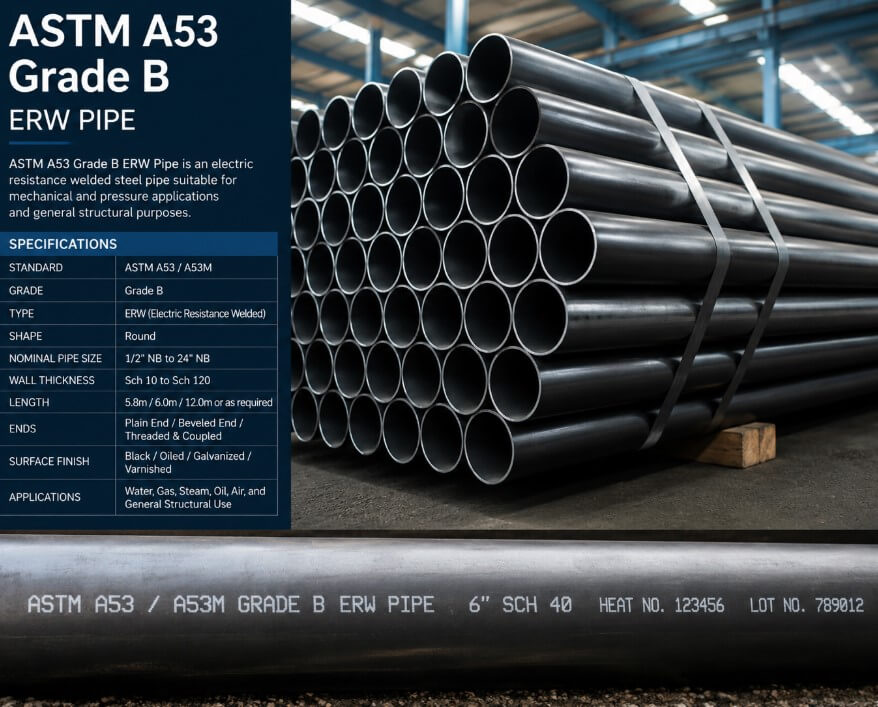 Tubería ERW ASTM A53 Grado B