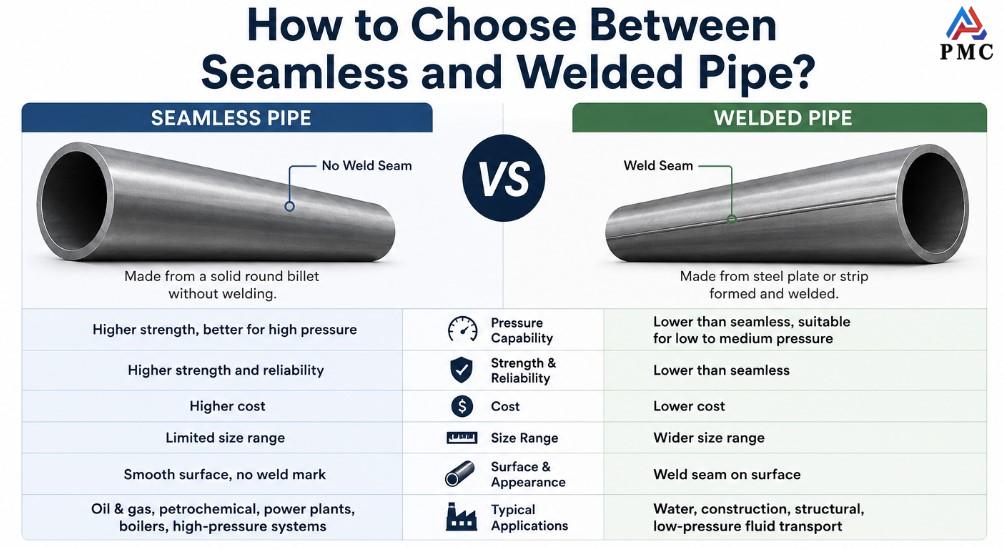 difference between seamless and welded pipe