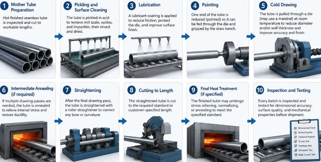 manufacturing process of cold drawn steel tube