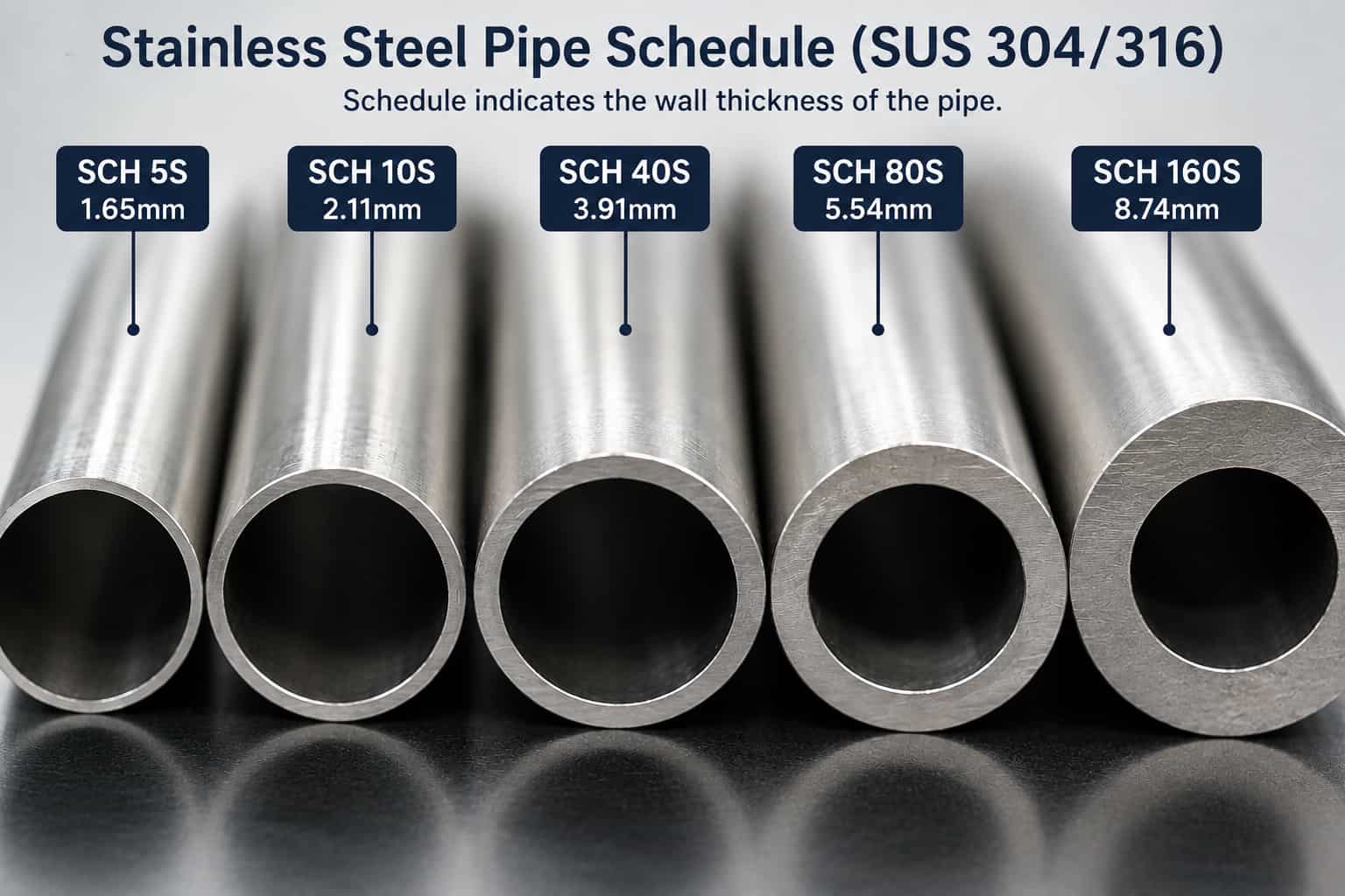 stainless steel pipe schedule