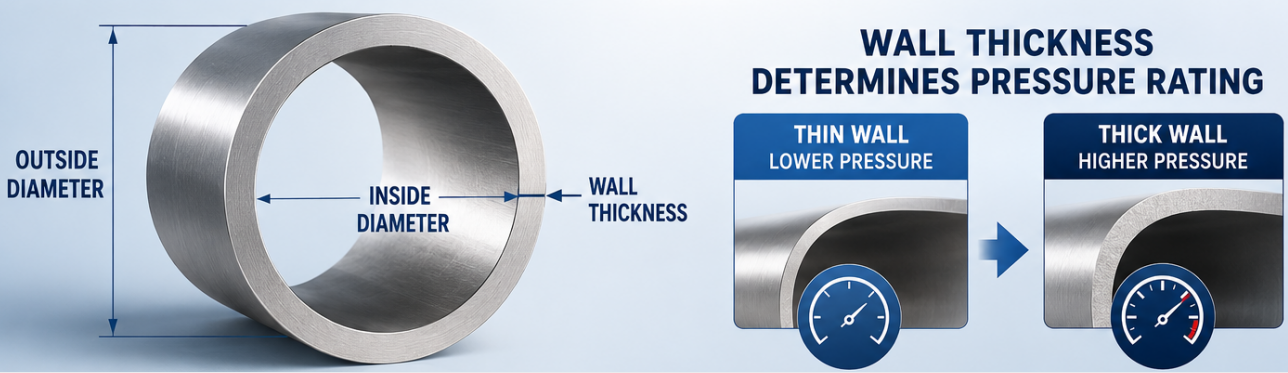 wall thickenss & pressure rating