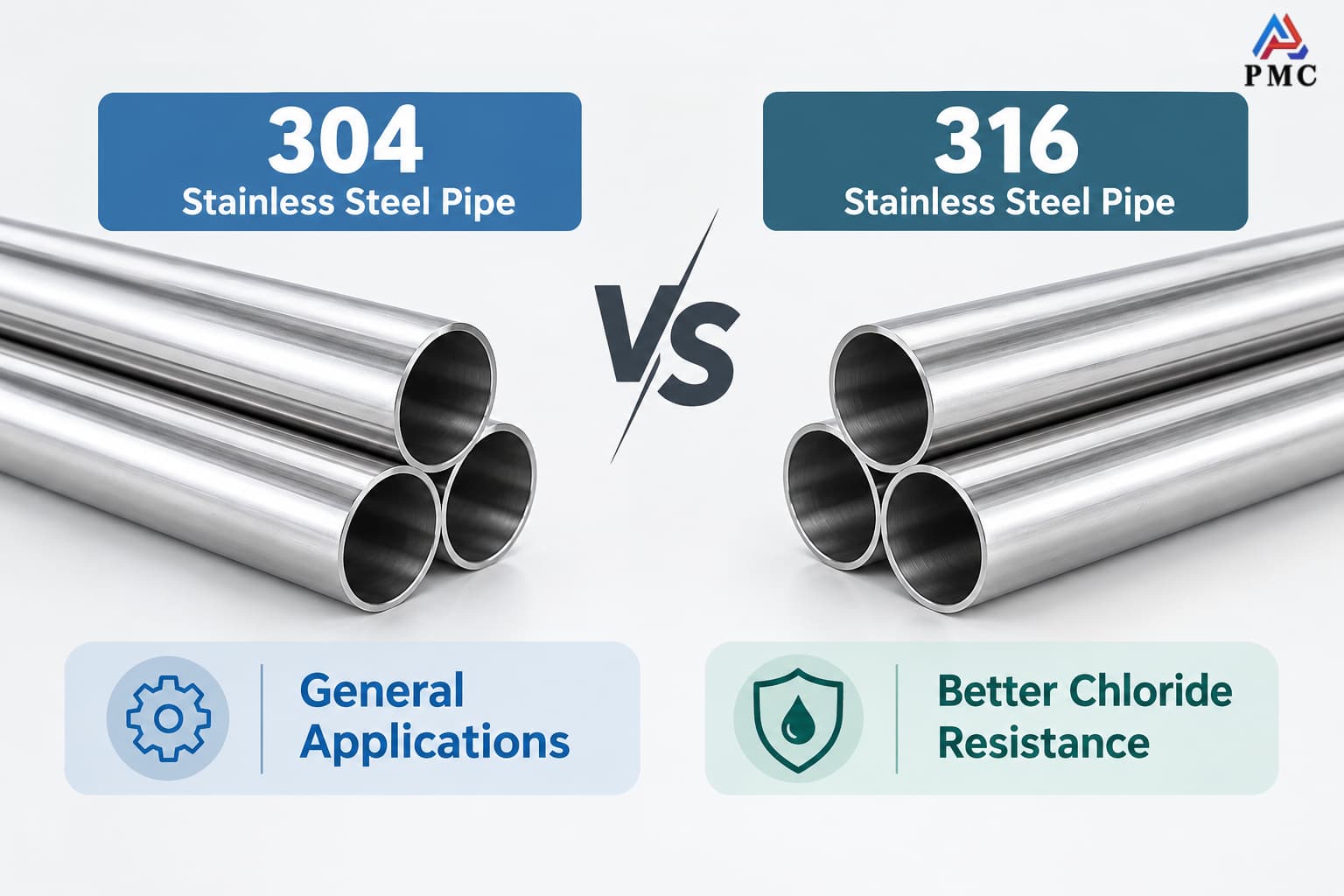 304 vs 316 stainless steel pipe