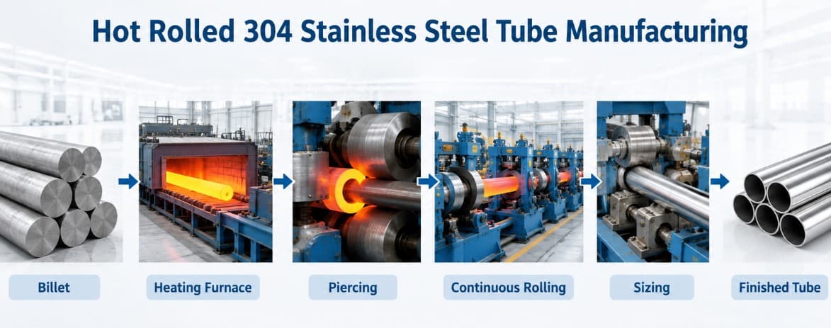 Fabricación y ensayo de tubos de acero inoxidable 304 laminados en caliente